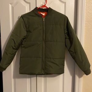 Crazy 8 Olive Bomber Jacket L 10-12 boys